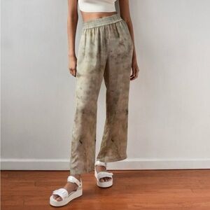 Aritzia Wilfred Aries Pants High Waisted Wide Leg Icy Sage Frost Size XS